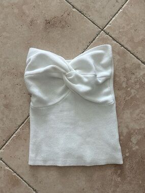 Amazon Essentials White Twist-Front Strapless Camisole